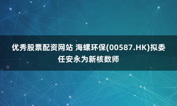 优秀股票配资网站 海螺环保(00587.HK)拟委任安永为新核数师